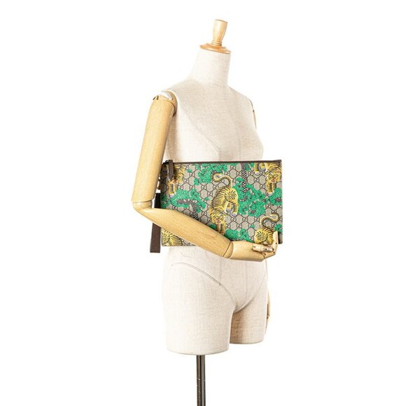 GUCCI Authentic Brown Leather Clutch Bag - Picture 11 of 11